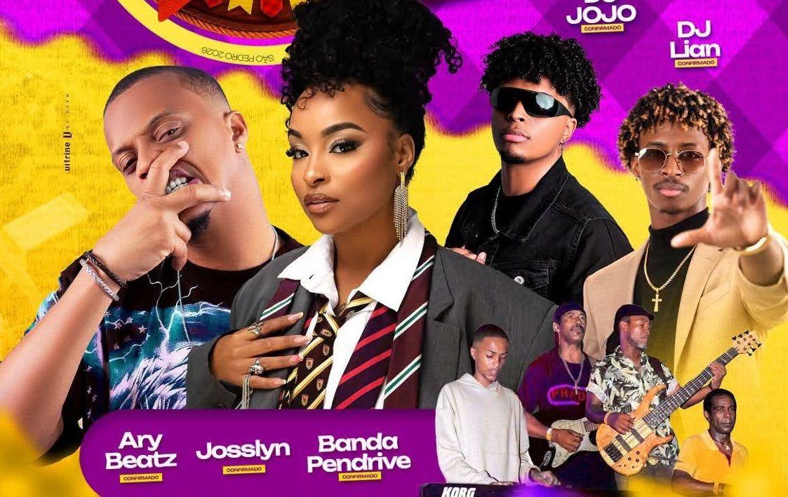 "São Pedro 2026" Josslyn, Ary Beatz, Banda Pendrive, Dj Jojo e Dj Lian, no Polivalente de Chã de Igreja