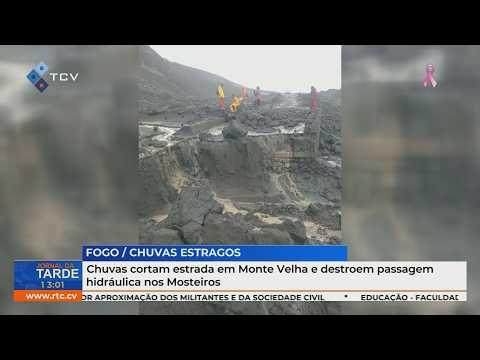 Chuva corta estrada em Monte Velha e destrói passagem hidráulica nos Mosteiros