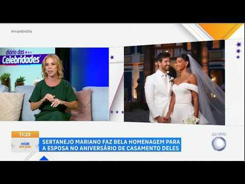HOJE EM DIA: Mariano faz bela homenagem a Jakelyne em aniversário de casamento