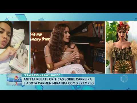 A HORA DA VENENOSA: Anitta compara-se a Carmen Miranda