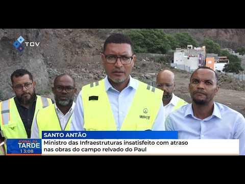 Ministro das Infraestruturas insatisfeito com atraso nas obras do campo relvado do Paul