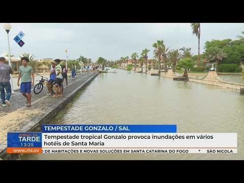 Tempestade tropical Gonzalo provoca inundações em vários hotéis de Santa Maria