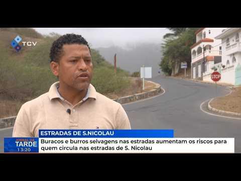Buracos e burros selvagens nas estradas aumentam riscos para quem circula nas estradas de S. Nicolau