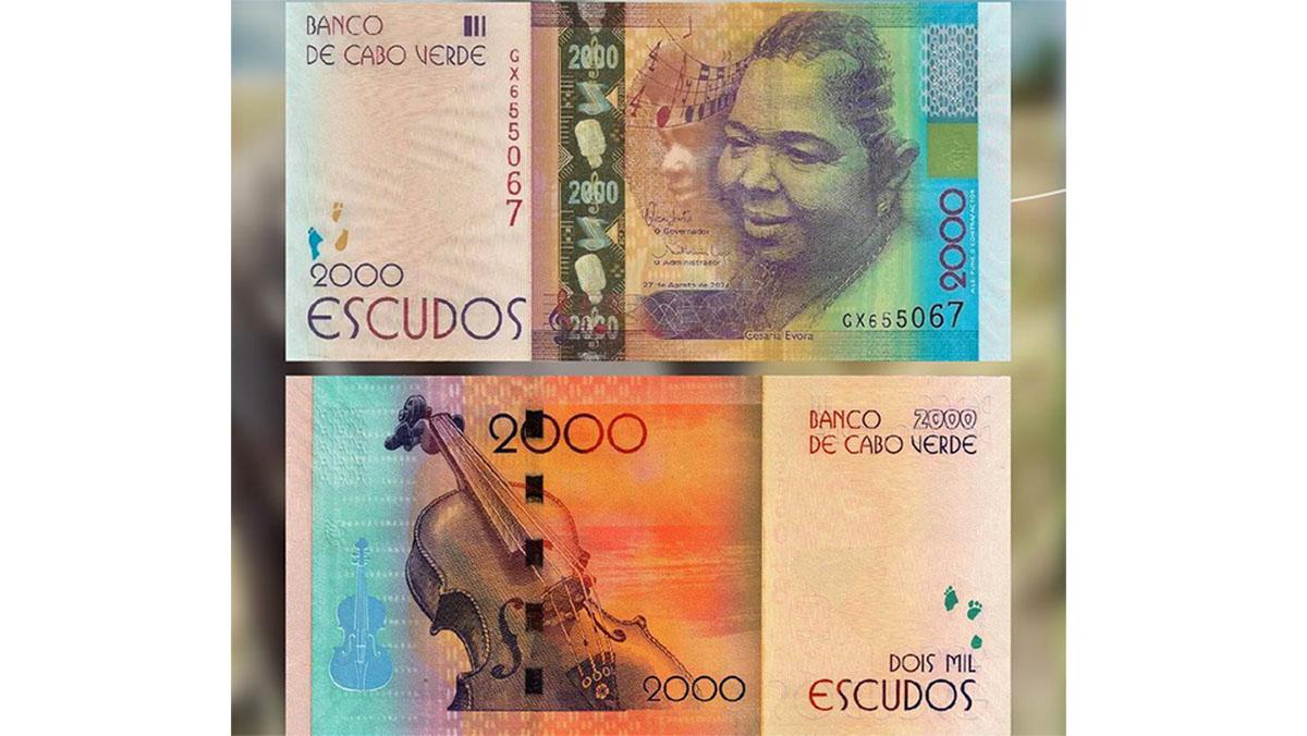 Nota de 2.000 escudos com Cesária Évora eleita “Melhor Cédula Africana em Circulação de 2026”