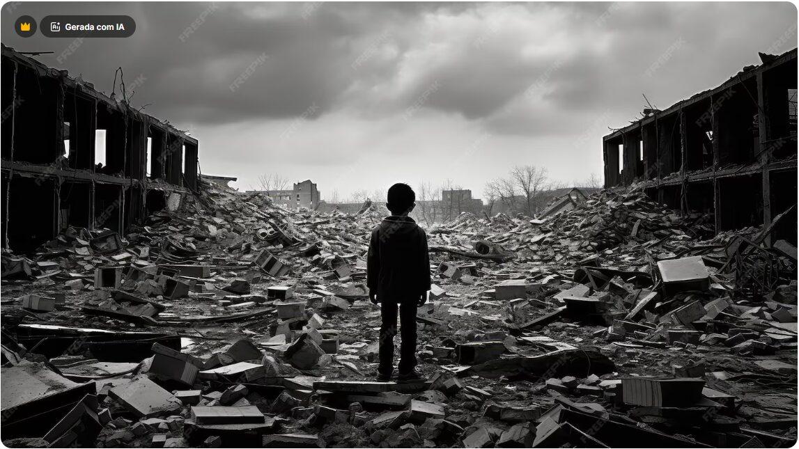 UMA CRIANÇA SOB OS ESCOMBROS: QUANDO A GUERRA PERDE QUALQUER SENTIDO