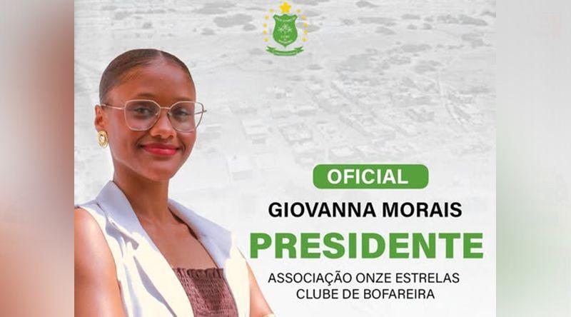 Boa Vista: Giovanna Morais eleita primeira mulher presidente do Onze Estrelas de Bofareira