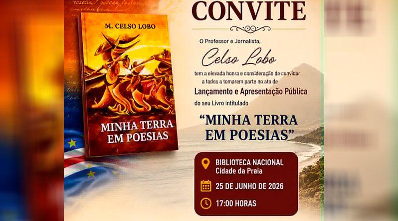 Livro “Minha Terra em Poesias” do professor e jornalista Celso Lobo lançado hoje na Praia