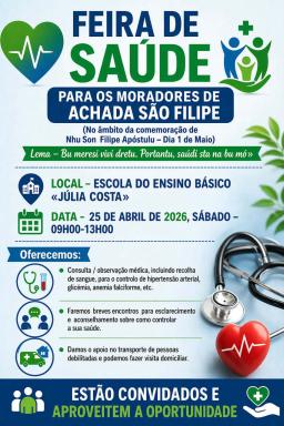 ​Achada de São Filipe acolhe feira de saúde no âmbito das comemorações do patrono do bairro