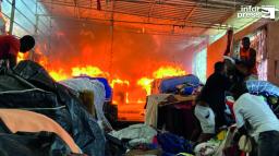 Incêndio em Ponta Belém destrói mercadorias, ameaça habitações e transforma corredor de vendas em cenário de desespero