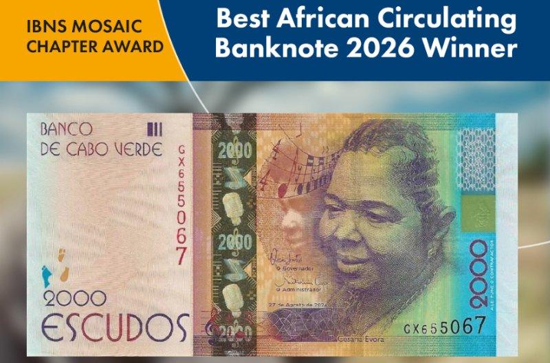 Nota de dois mil escudos eleita como a Melhor Nota Africana em Circulação 2026