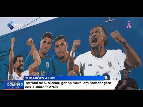 Tarrafal de São Nicolau ganha mural em homenagem aos Tubarões Azuis