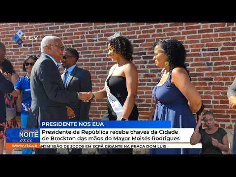 Presidente da República recebe chaves da Cidade de Brockton das mãos do Mayor Moisés Rodrigues