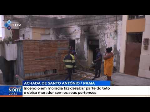 Incêndio em moradia faz desabar parte do teto e deixa morador sem os seus pertences