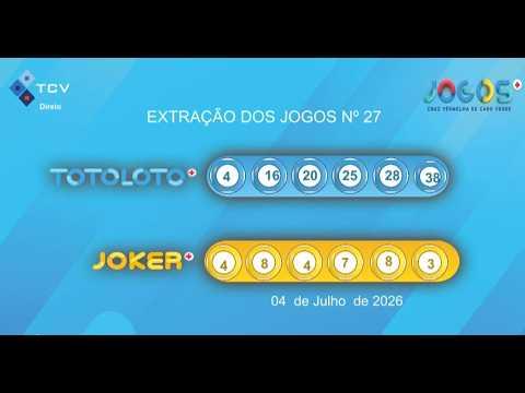 Extração Totoloto e Joker - 04 Julho de 2026