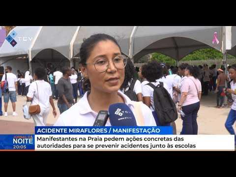 Manifestantes pedem ações concretas das autoridades para se prevenir acidentes junto às escolas