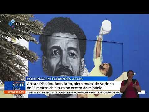 Artista Plástico Boss Brito Pinta Mural de Vozinha em Mindelo