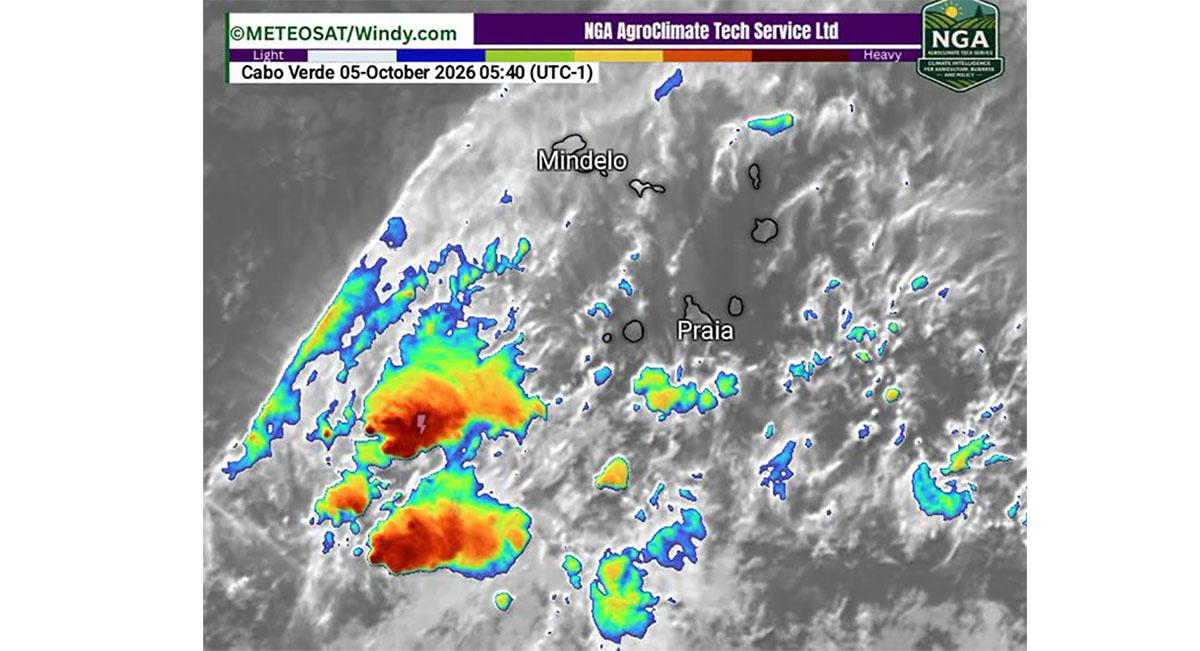 Onda tropical aproxima chuva de Cabo Verde