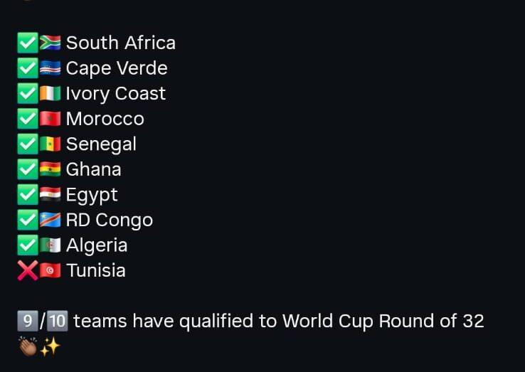 Futebol: 9 das 10 seleções africanas no Mundial estão apuradas para os 16 avos de final