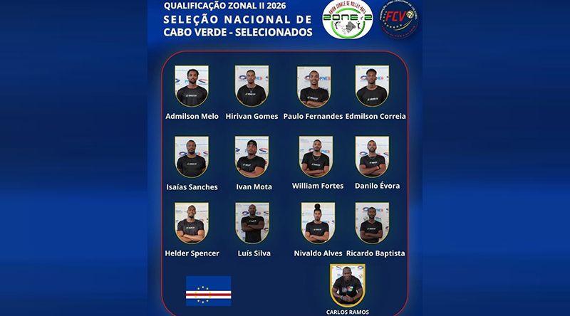 FCV divulga lista dos 12 convocados para representar Cabo Verde no Zonal da Gâmbia