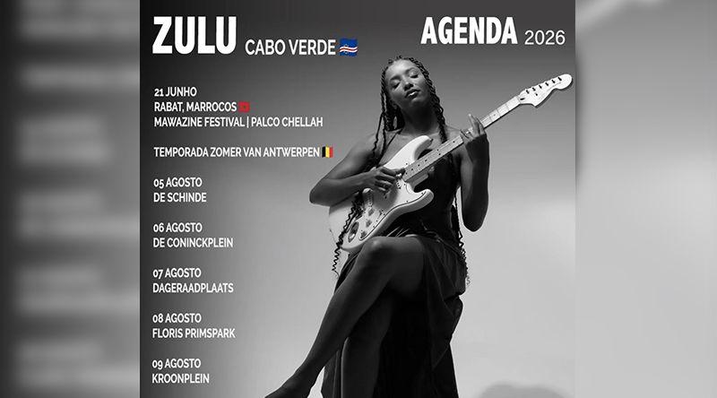Cantora Cabo-Verdiana Zulu Anuncia Agenda de Concertos Internacionais para 2026