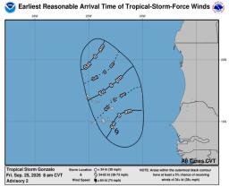 Gonzalo intensifica-se e ventos fortes já atingem Cabo Verde