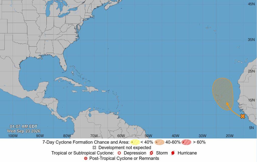 Cabo Verde sob monitorização devido a perturbação tropical no Atlântico