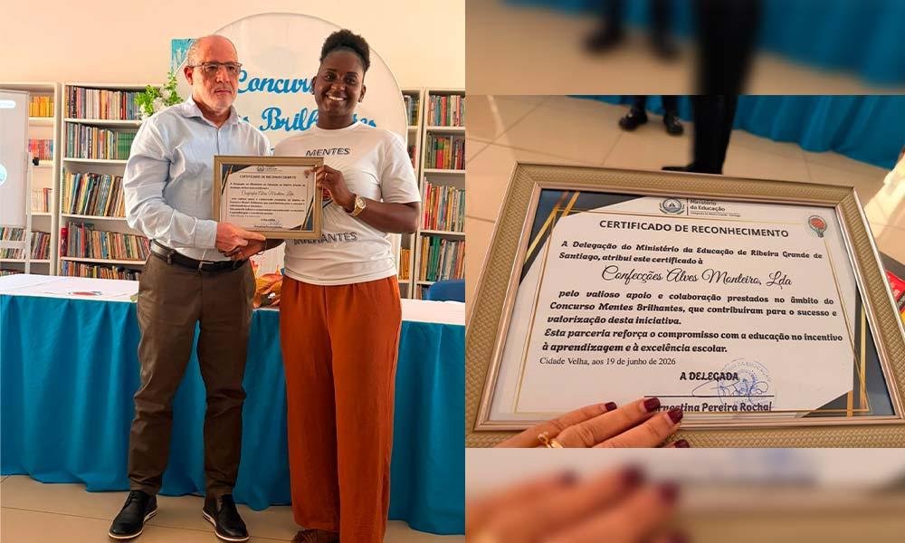 Confeções Alves Monteiro Recebe Homenagem pelo Apoio à Educação em Ribeira Grande