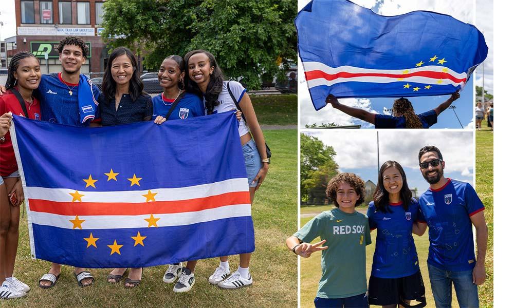 Michelle Wu Apoia Tubarões Azuis no Mundial de Futebol